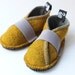 Toddler shoes, children clothing, wool felt and fleece, solar power yellow, graphite grey, felt booties, waldorf style, spring, 12m - 3T