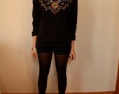 Vintage Black and Jeweled Sweater