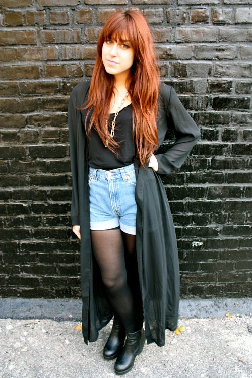 sheer kimono outfit