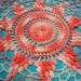 Vintage round pink and white hand crochet doily for crafts, romantic, shabby chic, housewares, linen, trim, valentines, by MarlenesAttic