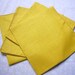 Set of 4 vintage mustard yellow linen napkins for home decor, housewares, dining, picnic by MarlenesAttic