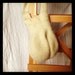 Bag Purse Hand Crocheted Felted Beaded Off White with Pearls Champagne