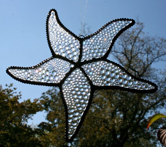 Stained Glass STARFISH Suncatcher / Ornament by stainedglasswhimsy