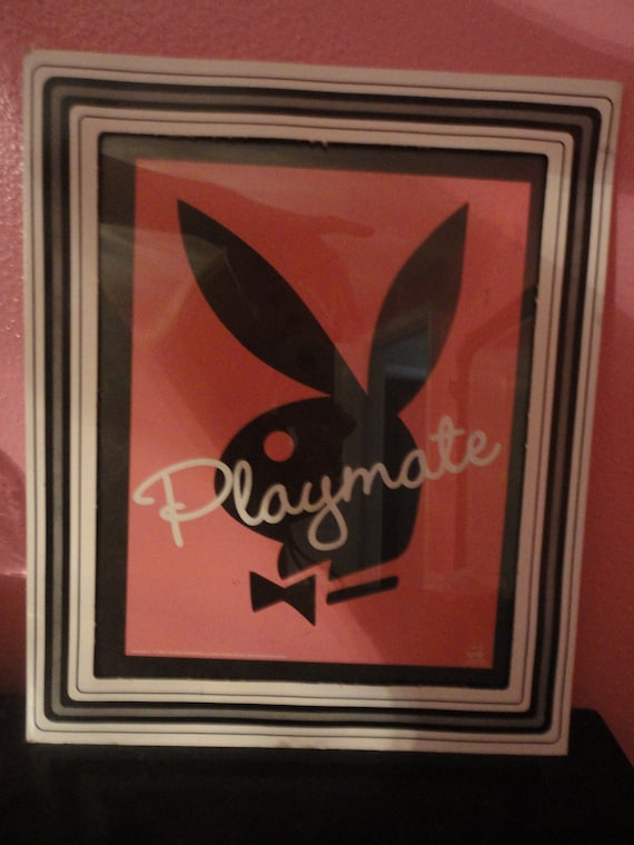 Playboy Bunny Playmate Pink & Black Mirrored Carnival Prize 80s HUGE