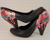 Free Shipping - Hand Painted Shoes- Cupcake Shoes - KotikaDesign