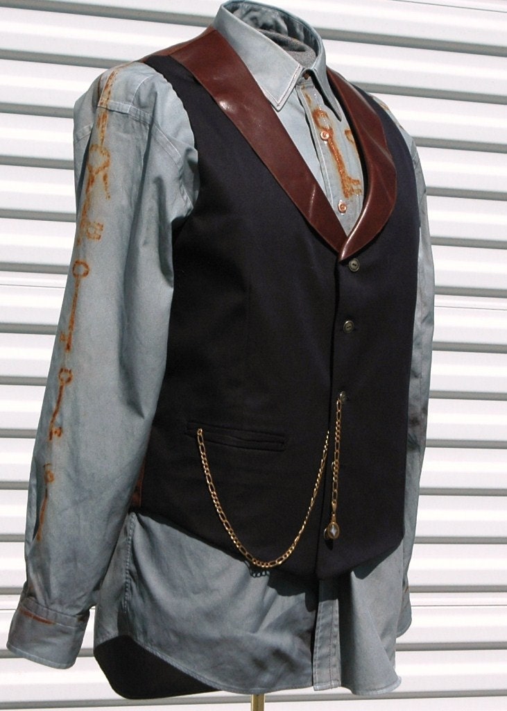Time Traveler's Steampunk Vest Leather Collar