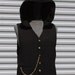 Sensual Steampunk Black Crepe Vest With Hood