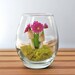 SALE - Tiny Purple Daisy Woodland Terrarium in Repurposed Vase