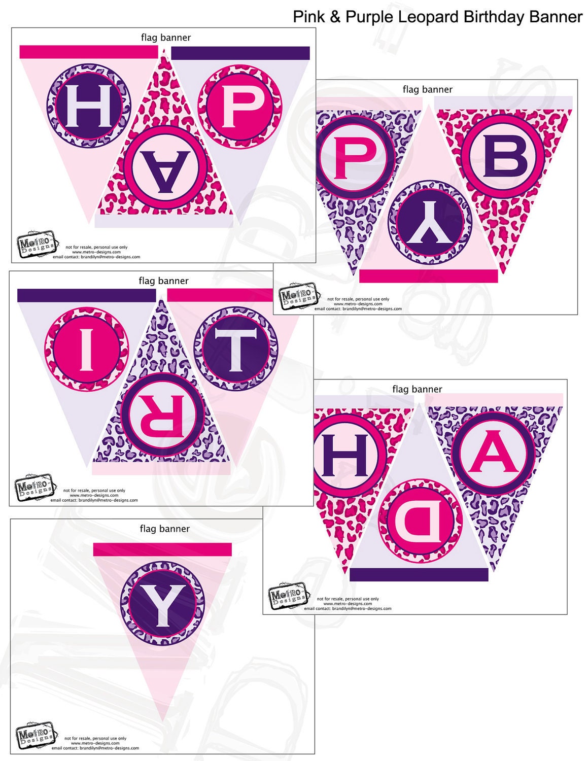 Pink & Purple Leopard Banner - Digital File Il_170x135