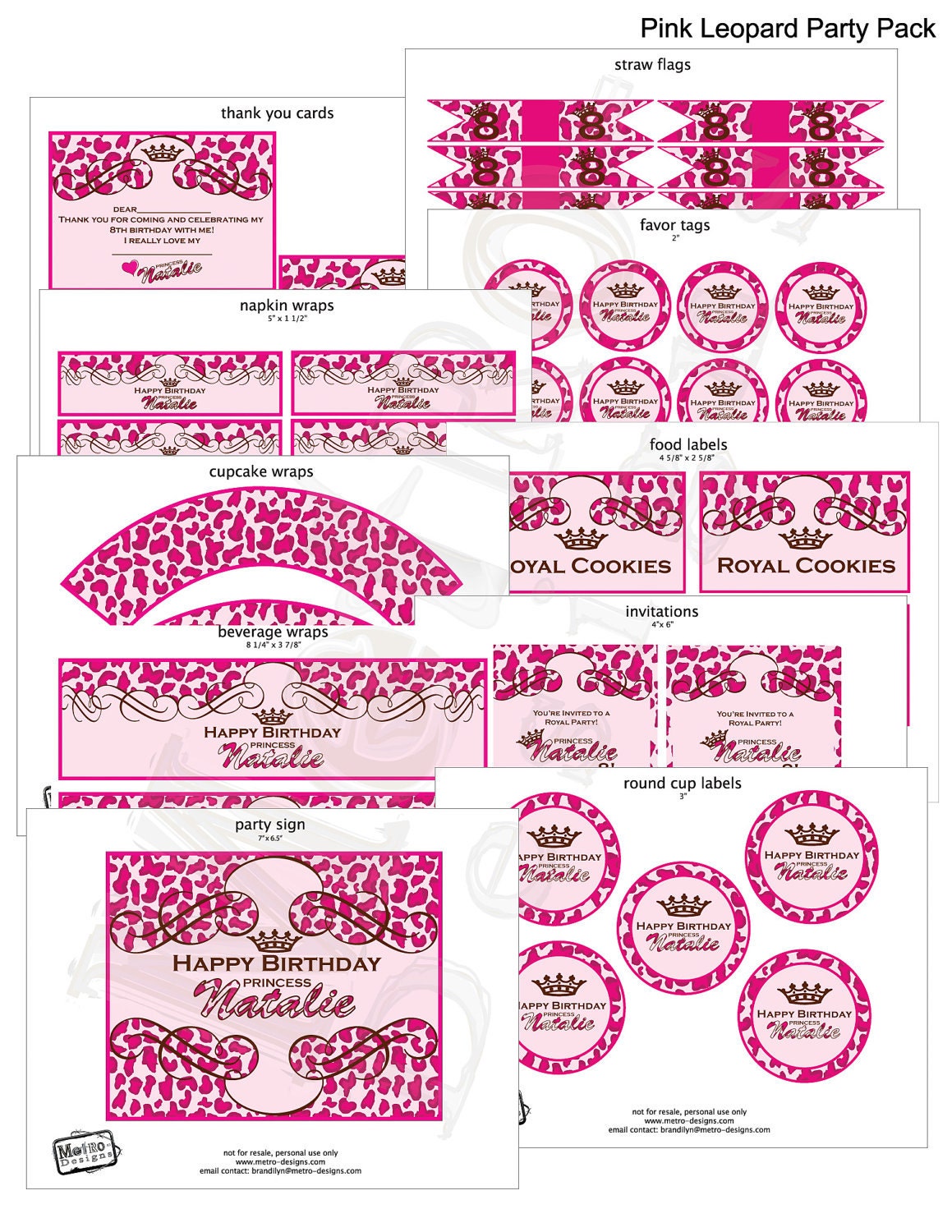 Pink Leopard Princess - Party Kit Il_570xn