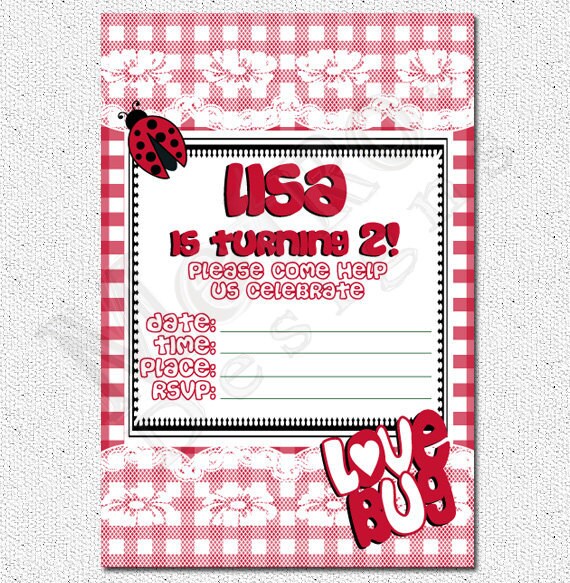 Lady Bug Invitation - Digital File Il_570xn