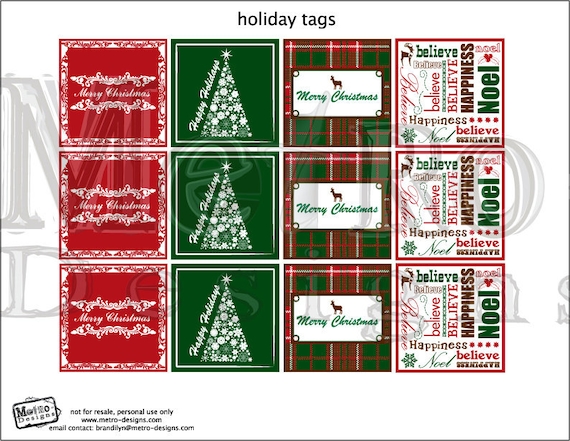 Holiday Favor tags - D.I.Y. Printable tags, Digital File by: Metro Events/Metro-designs Il_570xn