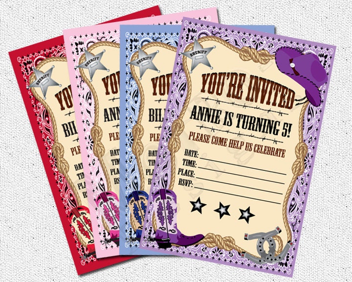 Cowboy/Cowgirl Invitation - Digital File Il_570xn