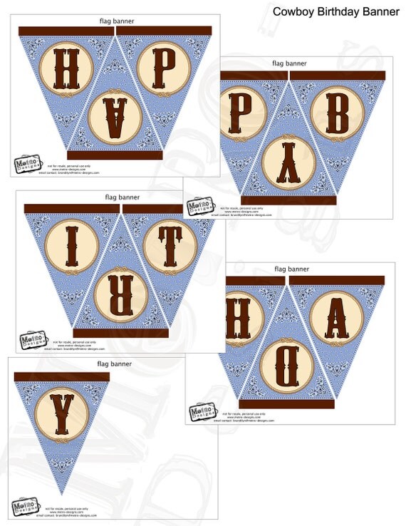 Instant download - Blue Cowboy Banner Il_570xn