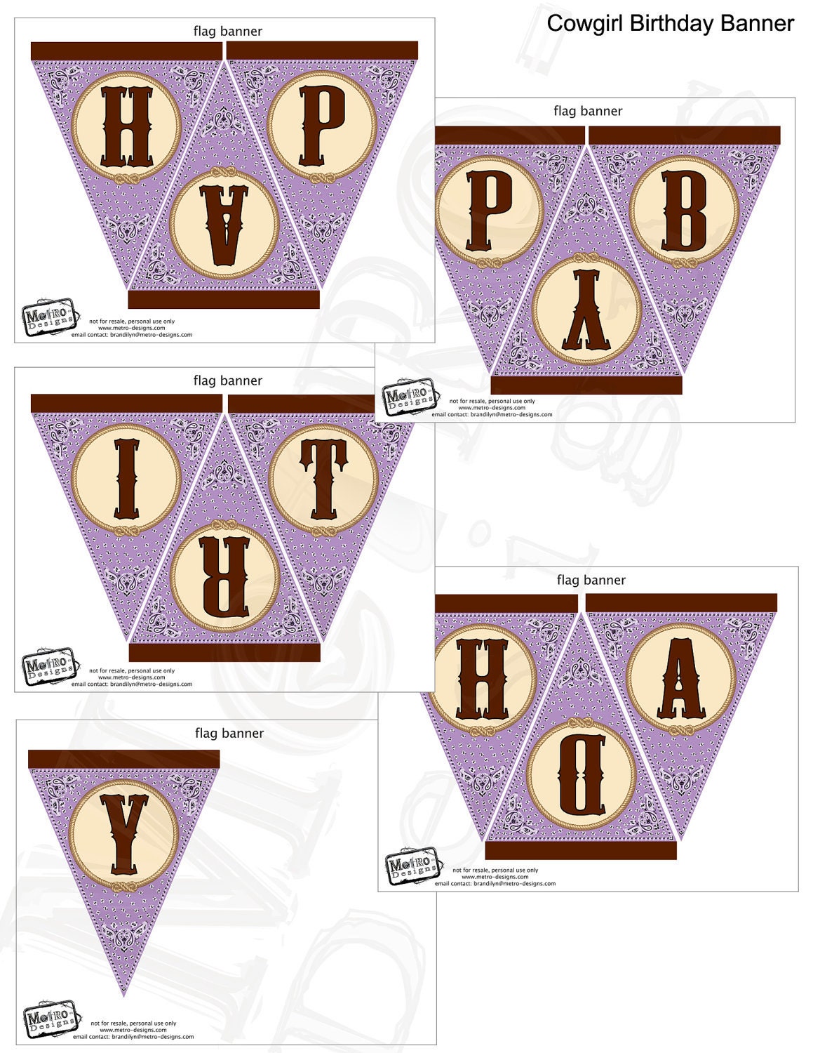 Instant Download - Purple Cowgirl Banner Il_570xn