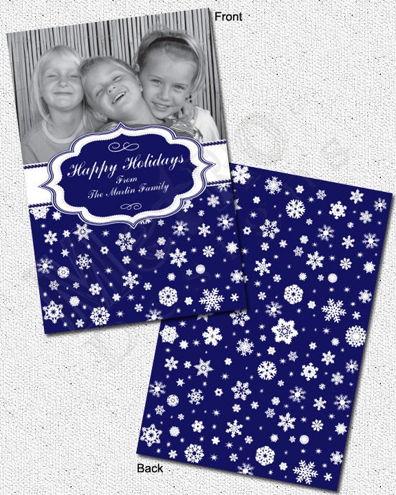 Snowflake, Blue & White Greetings -DIY File Il_570xn