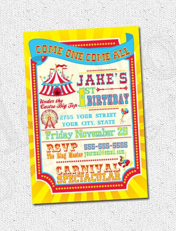 Carnival Party Invitations