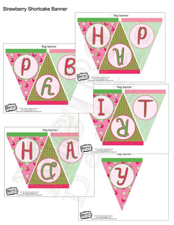 Instant Download - Strawberry Shortcake Banner Il_570xn
