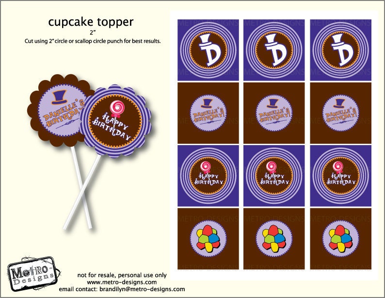 Chocolate Factory Party Toppers - Digital File Il_570xn