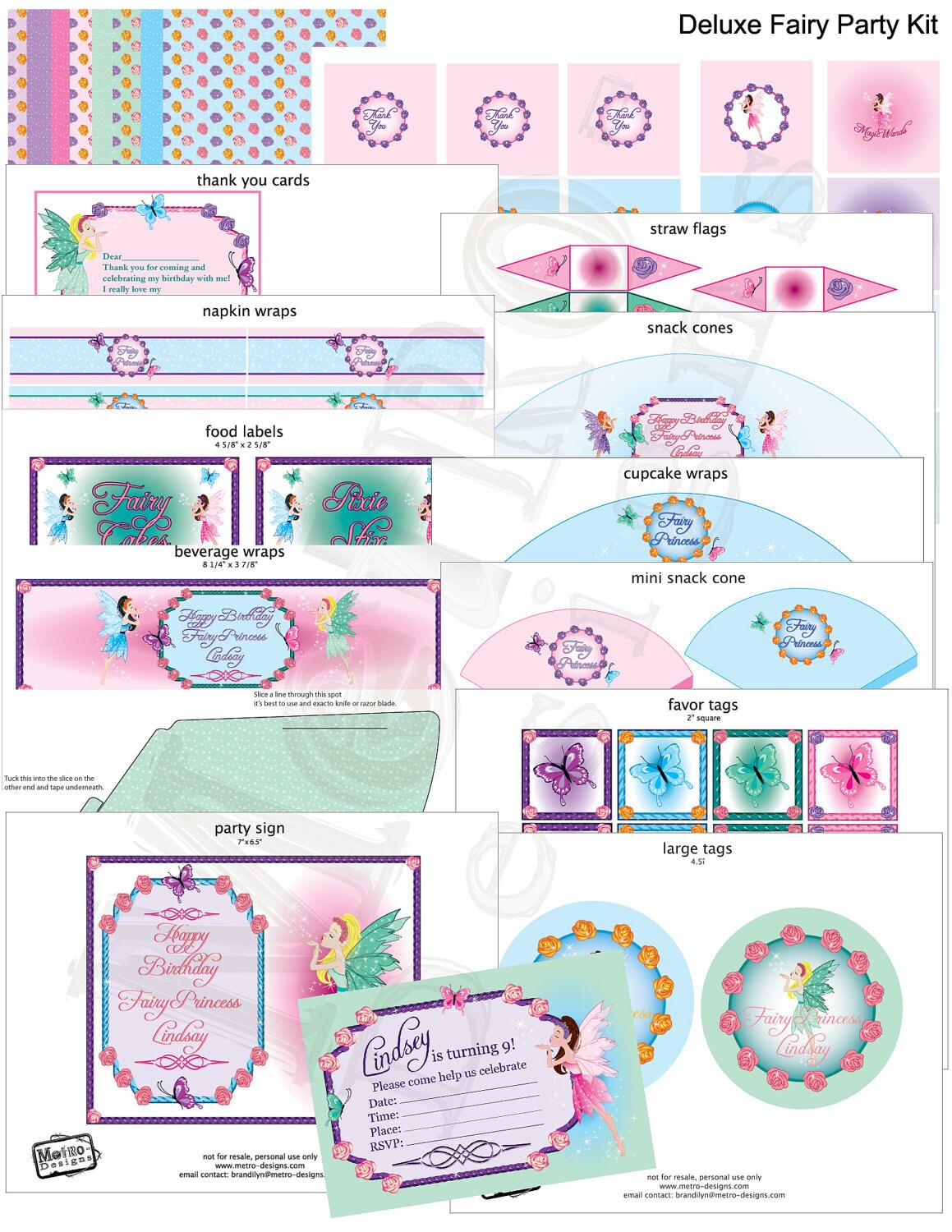 Fairy Birthday - Party Pack Il_570xn