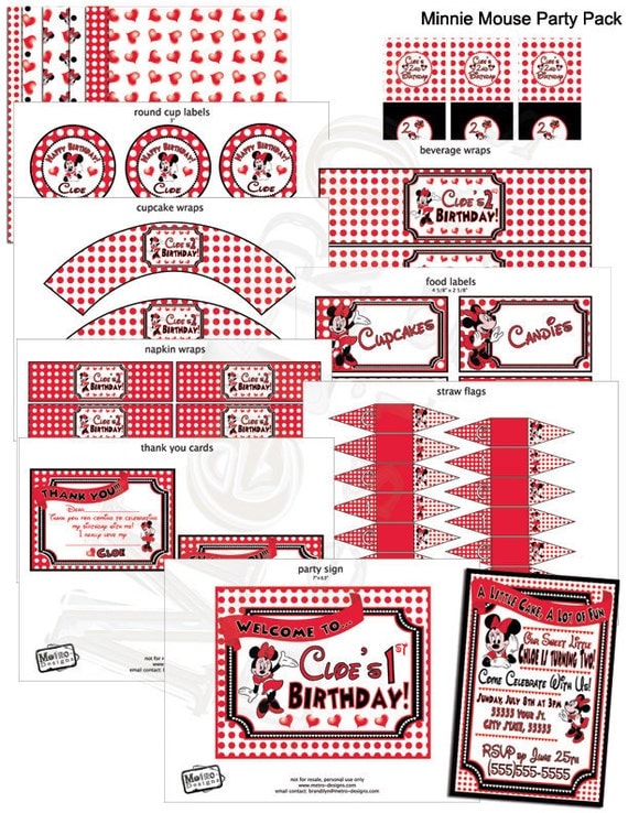 Minnie Mouse Party Kit Il_570xn