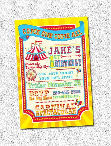 Carnival Party Invitations - DIY File