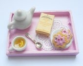 Dolls House Miniature English tea Tray 1/12th Scale - handmade miniature polymer clay food