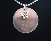 Forget Me Not - Hand Stamped Pendant