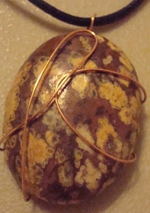 Wire Wrapped Tortoise Shell Pendant--Free Shipping in U.S.