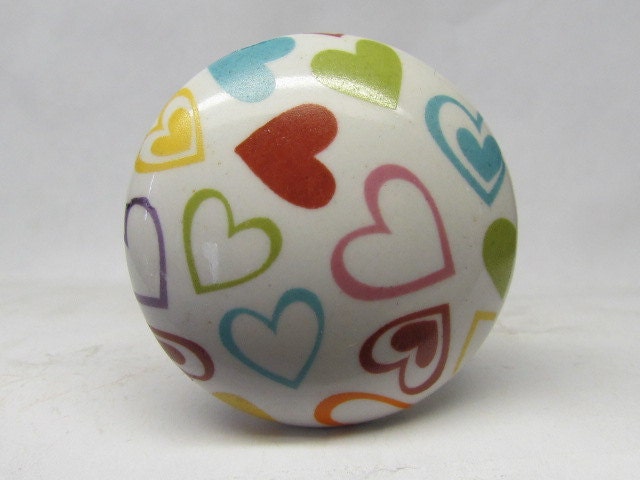 Colorful Hearts Drawer Knob Wine Bottle Stopper