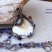 Steampunk Wire wrapped seashell pendant with Swarovski beads