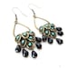 Black Peacock Chandelier Earrings, Swarovski, Elegant Evening Jewelry