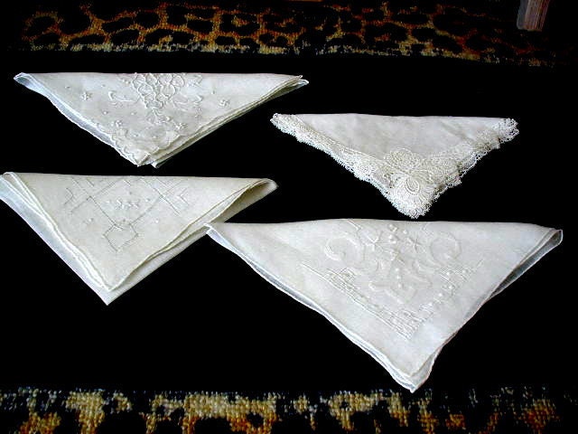 Antique Handkerchiefs from Germany - Group of 4.