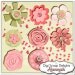 Digital Scrapbooking: Hannah Mega Digital Scrapbook Kit (Coral Pink, Green, Brown), Instant Download