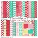 Owl Clip Art / Bird Digital Scrapbook Kit in Pink Red Cards, Invites, Digital Scrapbooking, Instant Download