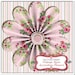 Vintage Rose Accordion Flowers with Stacked Fabric Circles Digital Scrapbook Embellishments, Instant Download