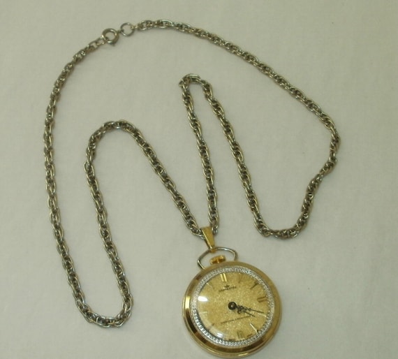 Harvester Swiss Ladies Pocket Watch Pendant on Chain by griffincat