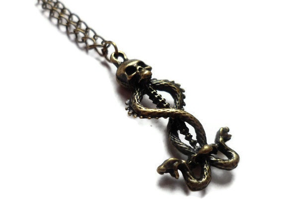 Harry Potter Bronze Metal Dark Mark Inspired Necklace