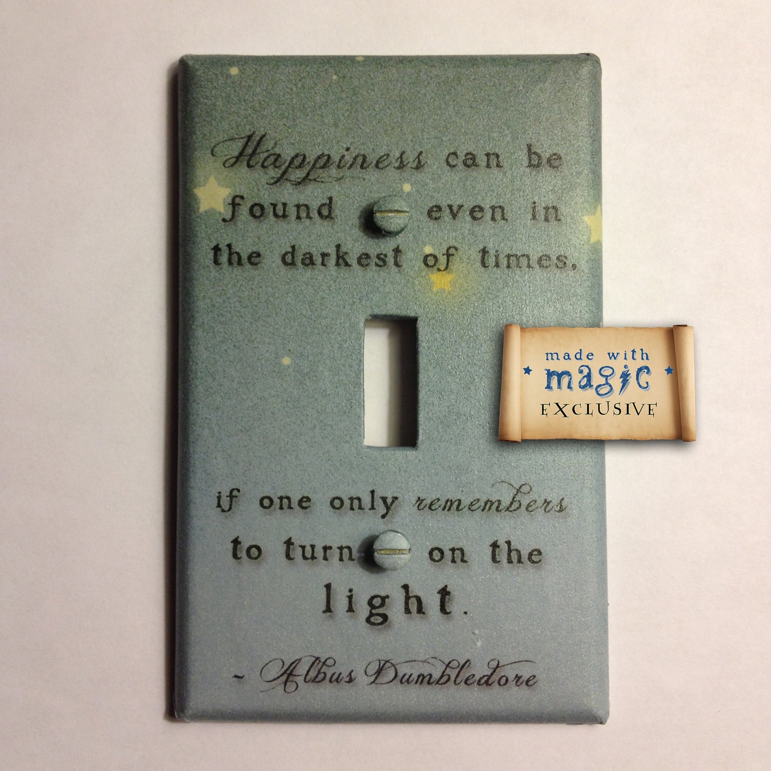 Harry Potter Inspired "Turn On The Light" Switch plate