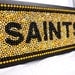 Custom Order Framed Mardi Gras bead mosaic, "Saints", black and gold, Who Dat, New Orleans, CIJ, men, media room, football art