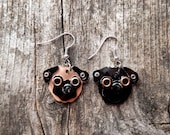 Earrings Jewelry Pug Dog Breed Pet Lover Aluminum Custom Rivets