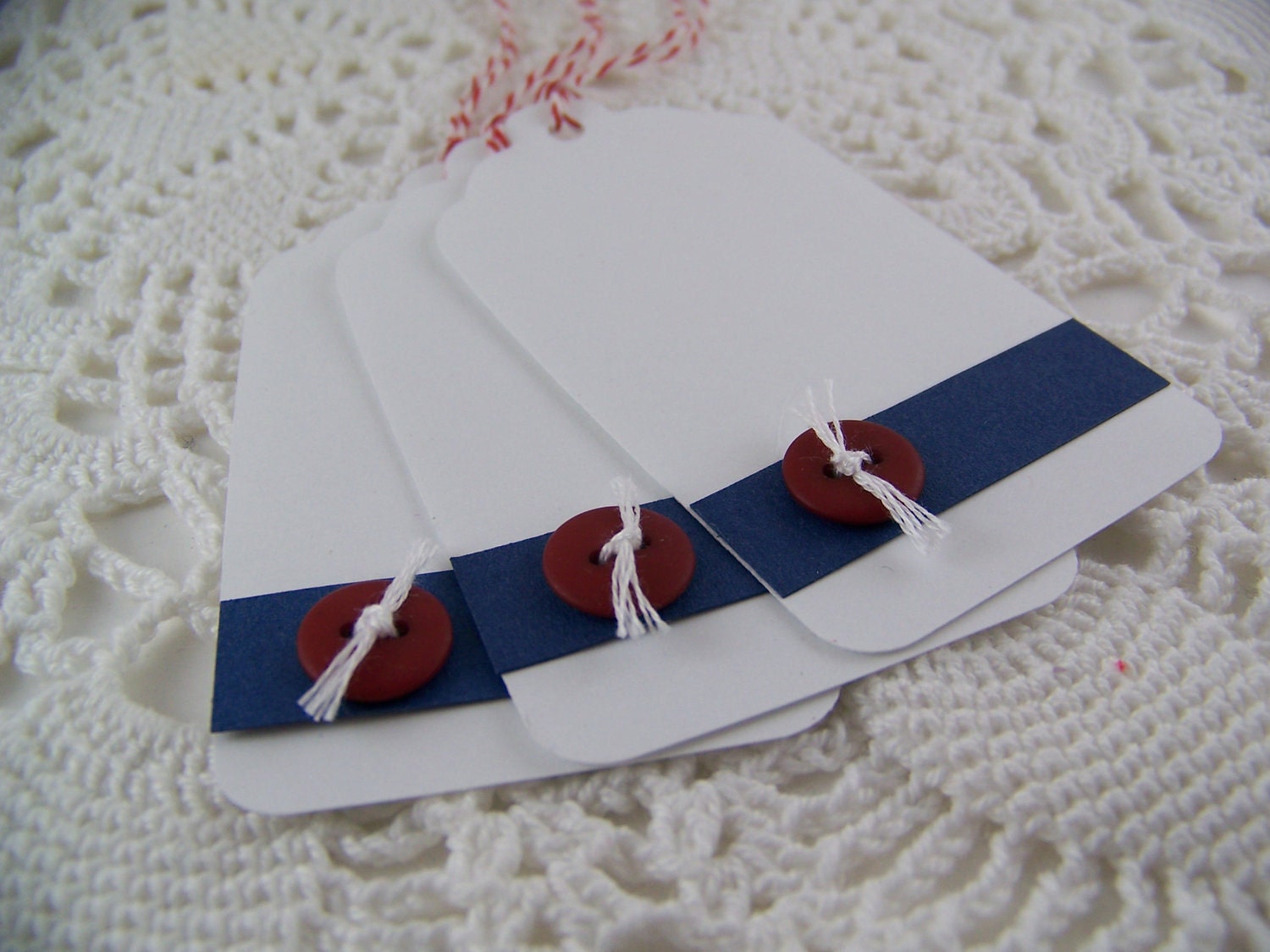 Patriotic Gift Tags Red White and Blue Nautical Theme Birthday Party Father's Day Favor Labels