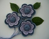 Crochet Applique Crochet Flowers Corsage Brooches Pack of 3
