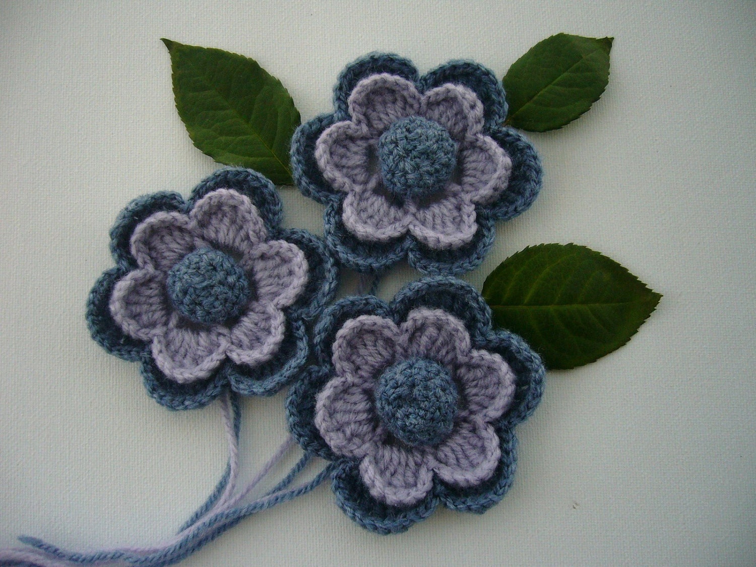 Crochet Applique Crochet Flowers Corsage Brooches Pack of 3