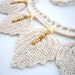 Hand Crochet Natural Linen  Necklace Choker Leaves