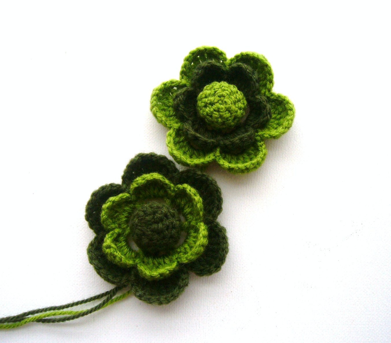 Crochet Applique - Crochet Flowers Brooches - Home decor - Pack of 2