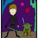 STAR WARS POSTER - Luke Skywalker and Yoda - ltd - Glossy A3 poster of original pop art print