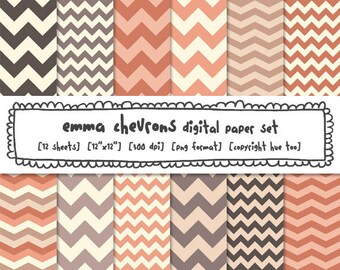 digital paper chevrons, zig zag paper, pink and gray printable paper, patterns, card making for personal use and small commercial use - 314