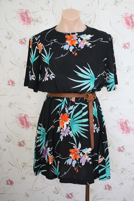 Vintage tropical nights mini dress S-M