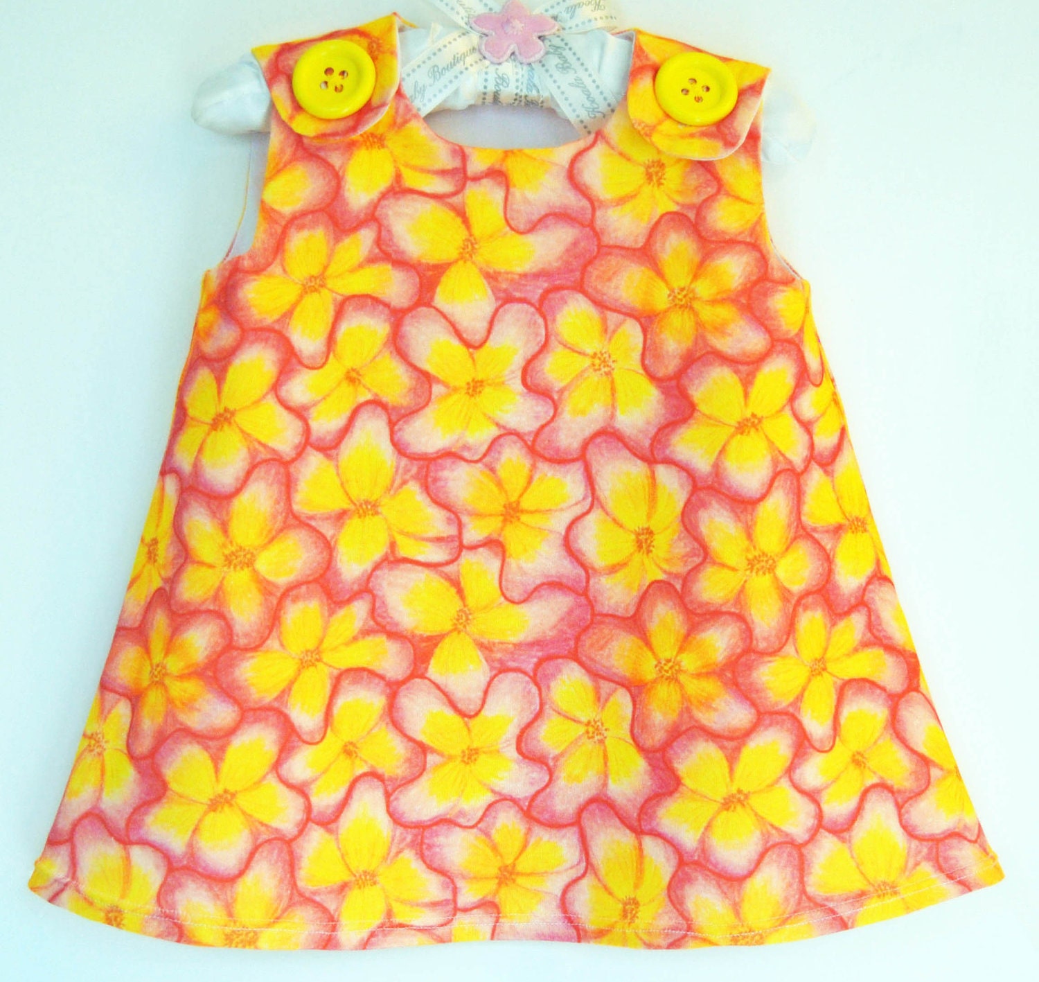 Organic Cotton Knit - Infant Dress - Hand Painted Designs - Baptism Dress - Floral Dress - Newborn Dress - Infant Dress - 3M to 3T